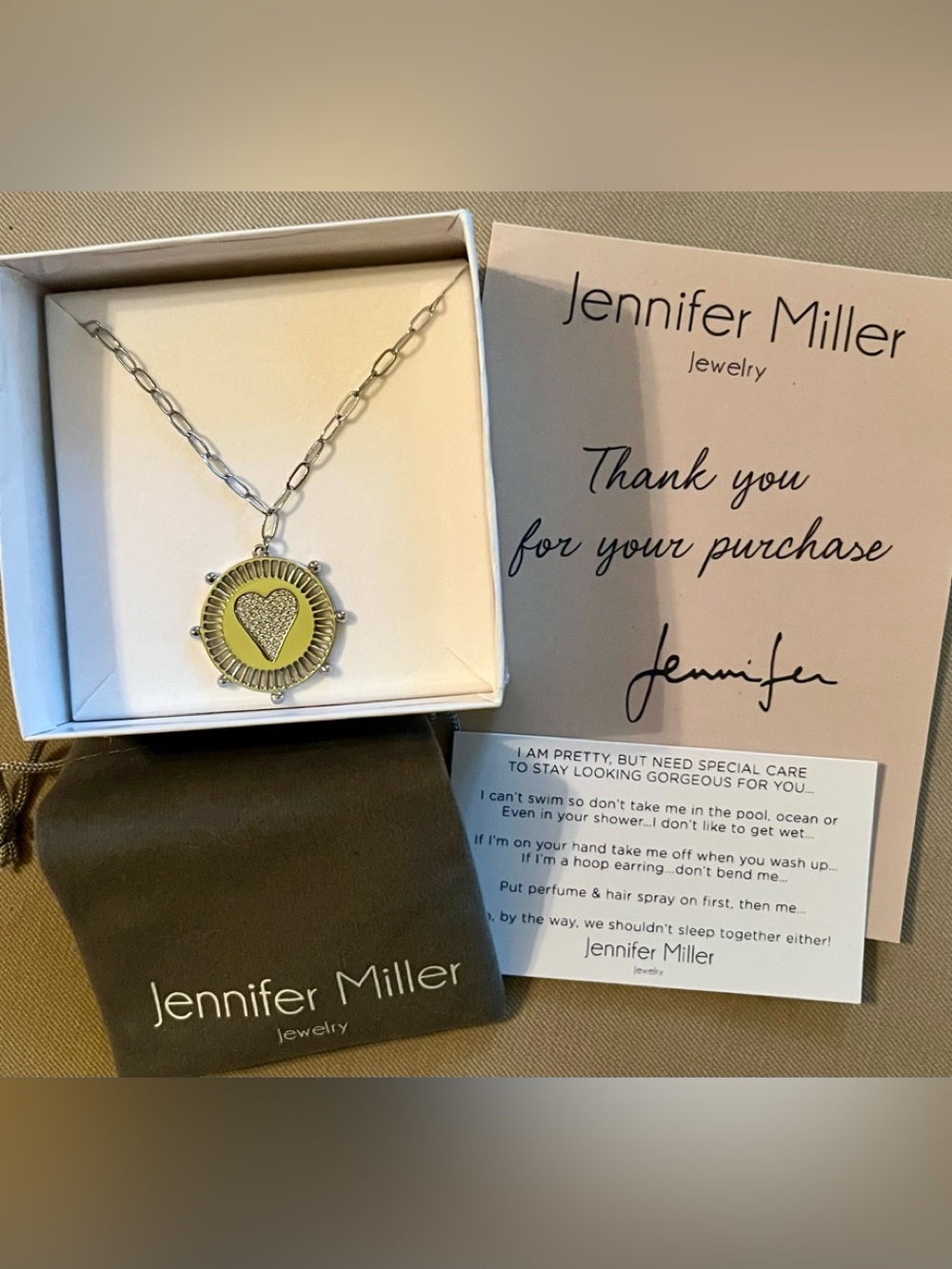 Jennifer Miller Silver Medallion Heart Necklace